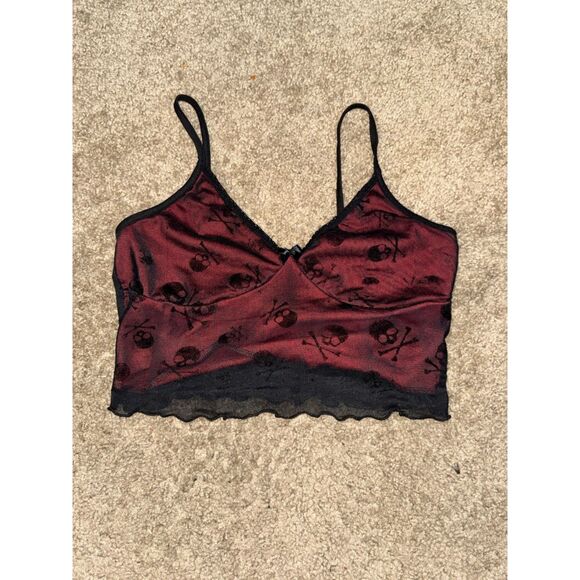 Size Medium Black and Red Skull Camisole - Picture 1 of 3